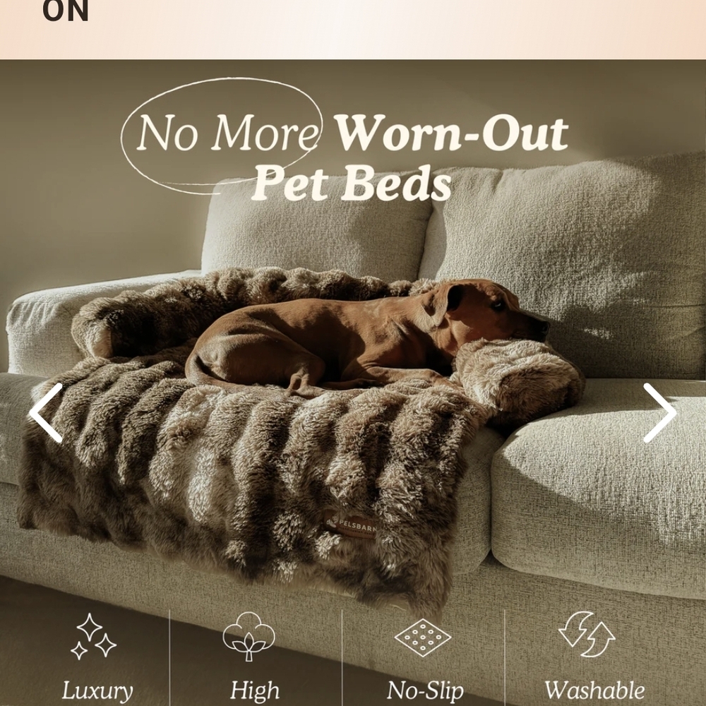 Pelsbarn Luxury Faux Fur Pet Bed